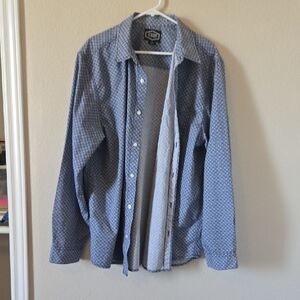 Gibson Men's Blue Patterned Casual Button Down Shirt